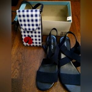 Size 11 Navy Blue Sandals and Size 11 Beige Wedges